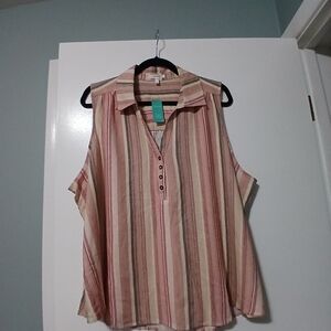 MAURICES STRIPPED Sleeveless Top Size 2X